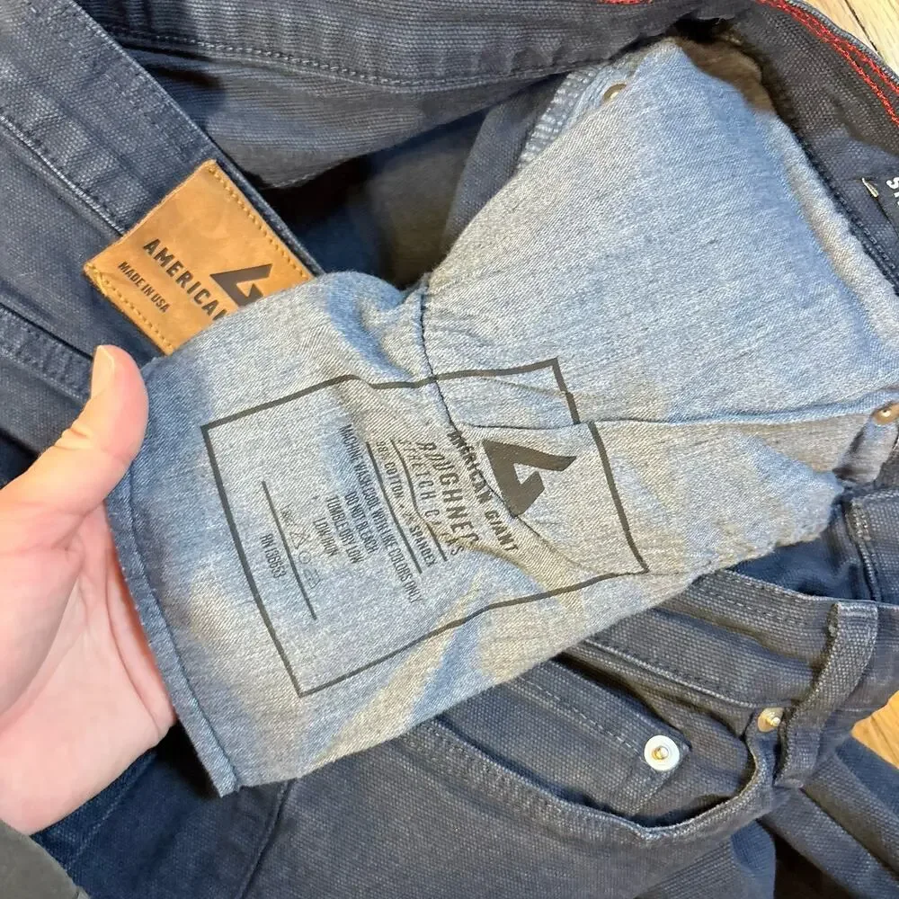 American Giant Roughneck Canvas Pants Navy Blue 32x32 (Fits 31x30) Straight USA